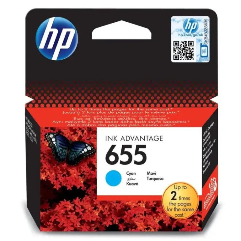 Γνήσιο μελάνι HP 655 CZ110AE CYAN
