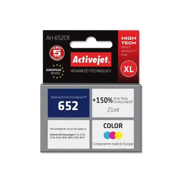 Συμβατό μελάνι HP 652XL color F6V24AE