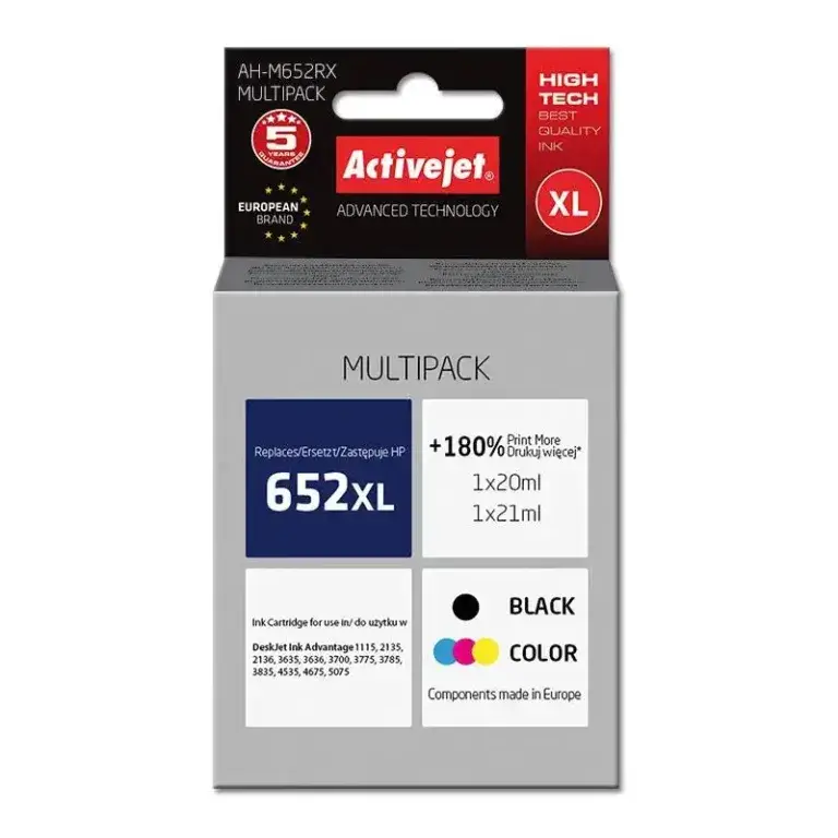 Συμβατά μελάνια HP 652XL black color