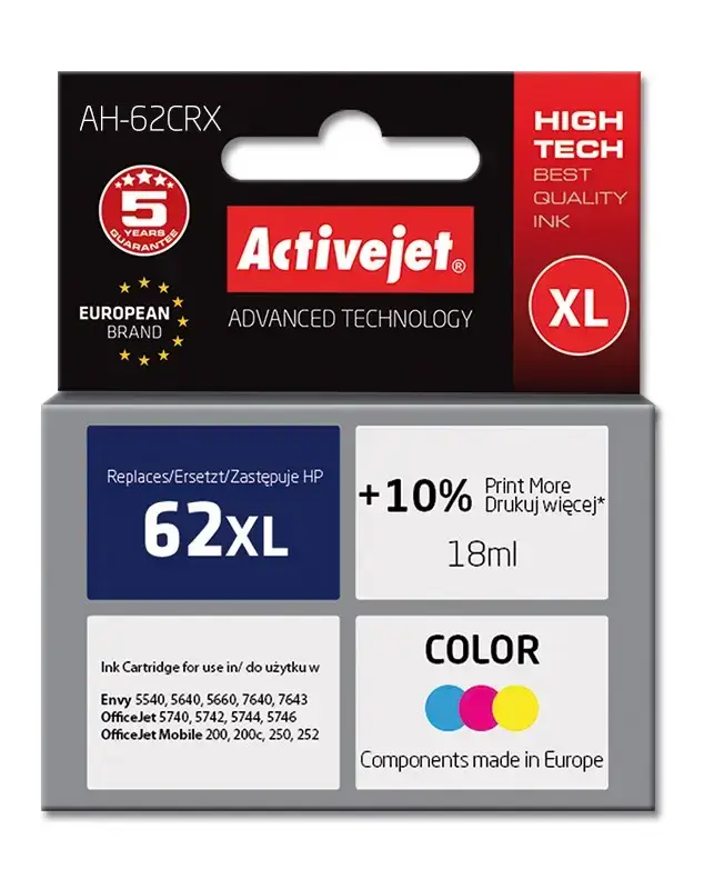 Συμβατό μελάνι HP 62XL C2P07AE color