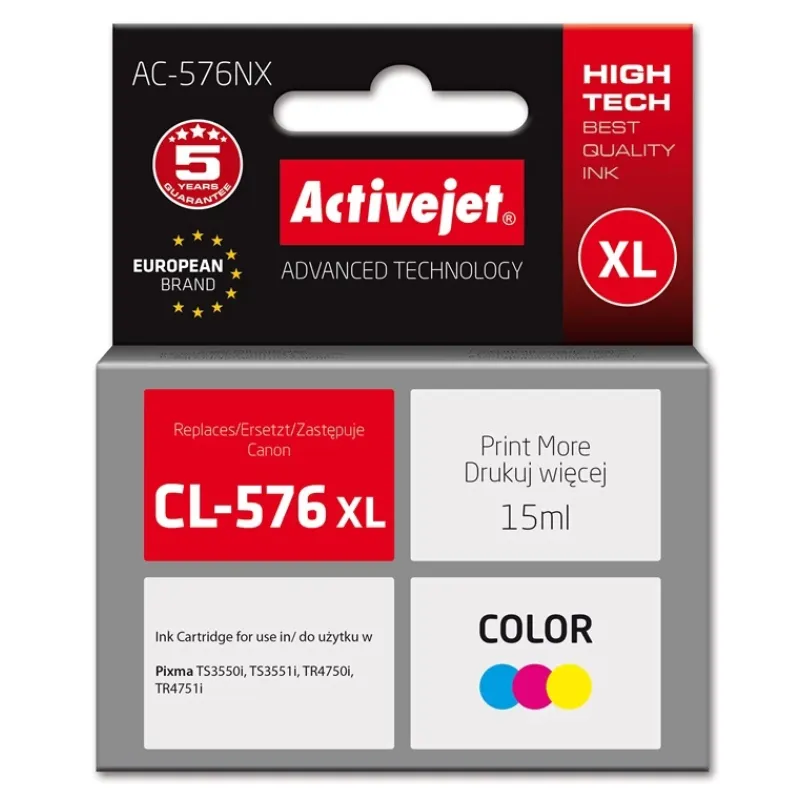 Συμβατό μελάνι Canon CL-576XL Color